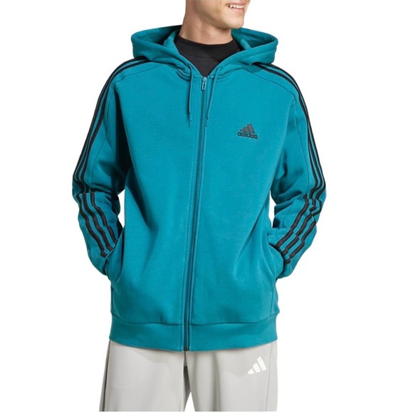NWT Adidas Adicolor 3 Stripes Teddy Fleece Hoodie Size 2XL - Picture 1 of 7